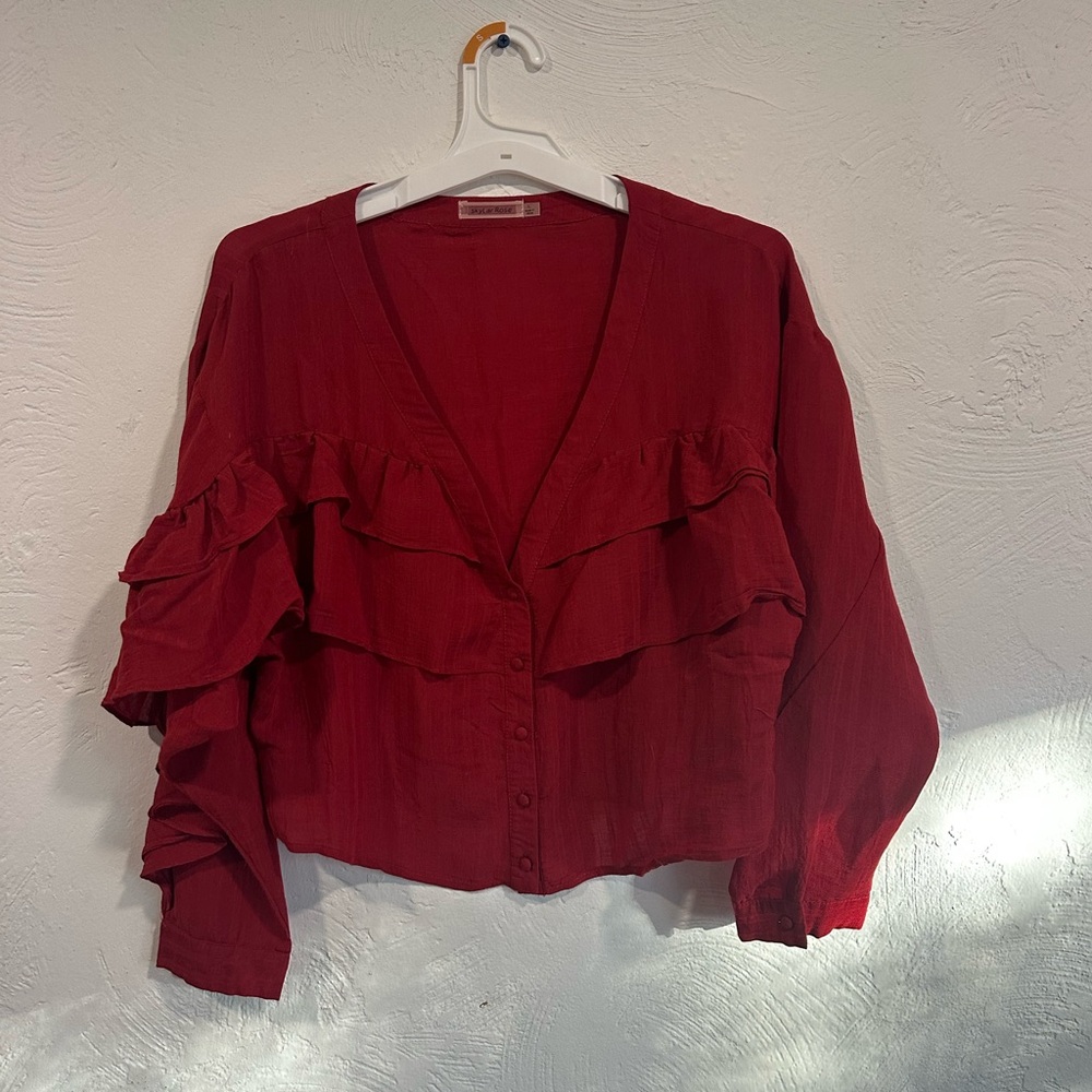 Beautiful red ruffle top